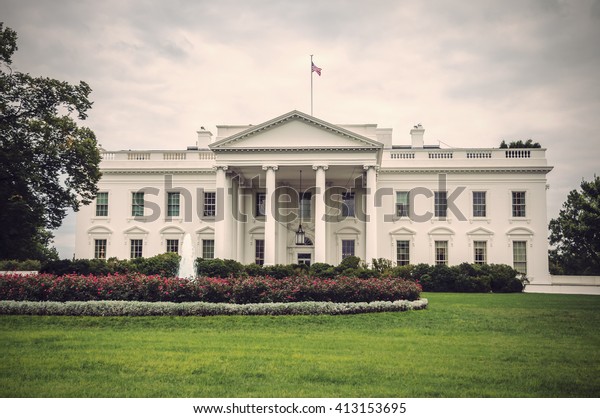 White House Washington Dc Cloudy Day Stock Photo Edit Now