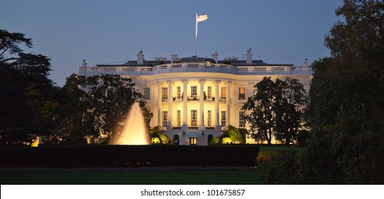 The White House In Washington D.C. At The Night