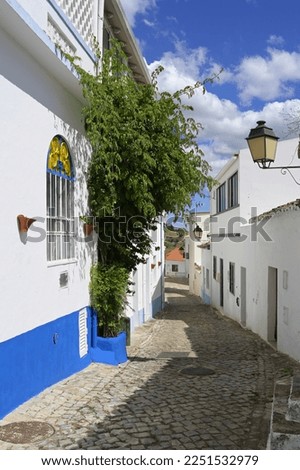 White houses and narrow streets in Alte, Loule, Algarve, Portugal