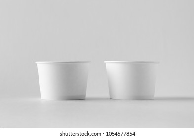 White ice cream paper cup mock-up.