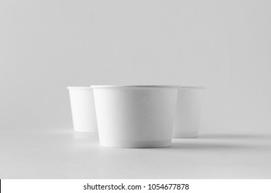 White Ice Cream Paper Cup Mock-up.