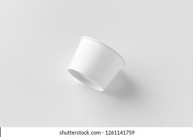 White Ice Cream Paper Cup Mockup.