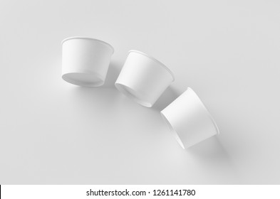 White Ice Cream Paper Cup Mockup.