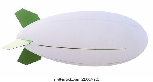 White inflatable balloon dirigible zeppelin used as advertising board isolated on white - Shutterstock ID 2203074931
