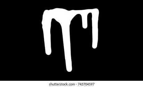 White Ink Dripping Over Black Screen Stock Photo (Edit Now) 743704528