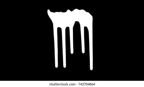 White Ink Dripping Over Black Screen Stock Photo 743704864 