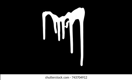 White Ink Dripping Over Black Screen Stock Photo (Edit Now) 743704597