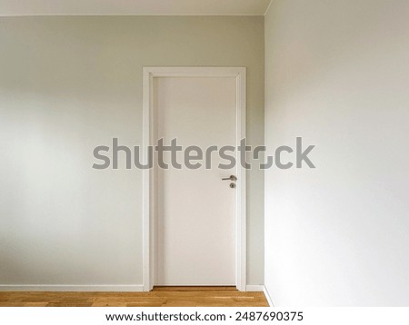 White interior door in the room