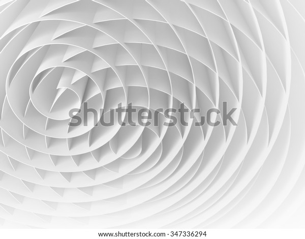 White intersected 3d spirals, abstract digital illustration