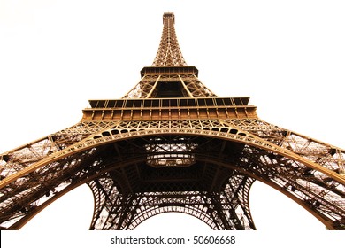 White Isolated Eifel Tower