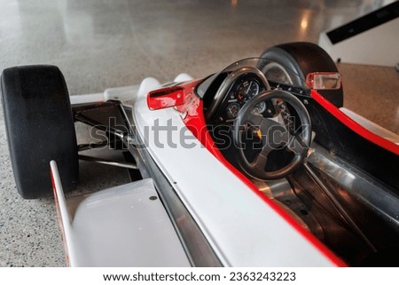 White Italian Formula Three Car Dallara F380 from the 1980s.