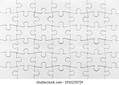 White jigsaw puzzle pattern isolated full background - Shutterstock ID 1925270729