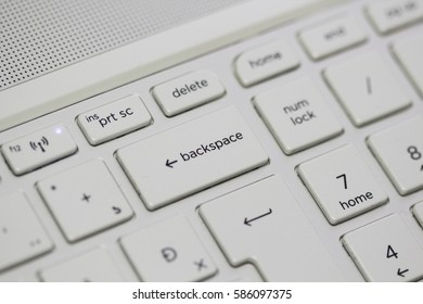 White keyboard macro, backspace button