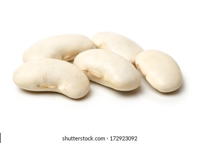 White Kidney Beans On White Background