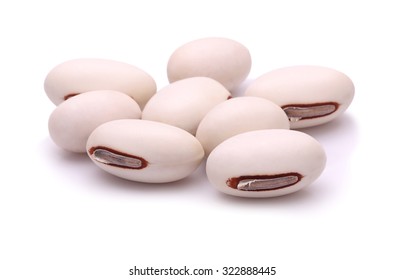 White Kidney Beans On White Background