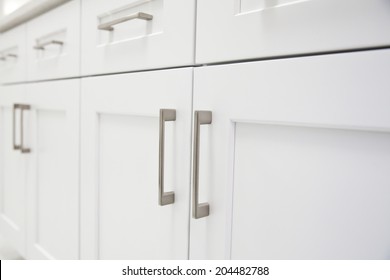 White kitchen cabinet in kitchen
