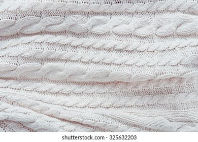 White Knit Fabric Texture And Background