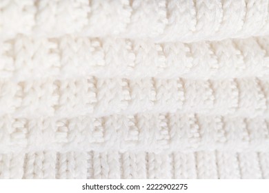 White Knitted Texture Of Woolen Wool	