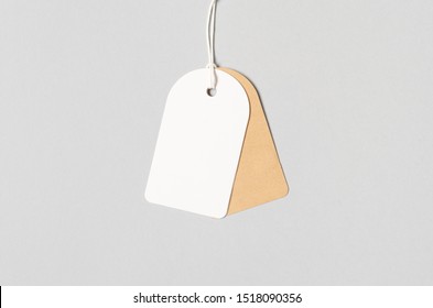 White And Kraft Clothing Tag, Gift Tag Mockup.