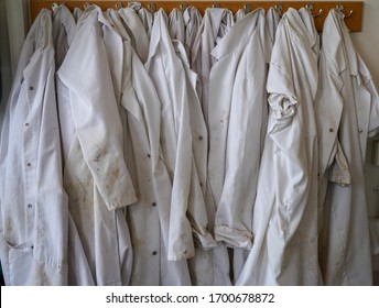 White Lab Coats Hanging Up