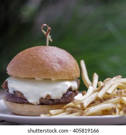 White Label Burger 
Special Blend Of Chick, Brisket,short Rib And Aged Ribeye, Bacon Marmalade, Pickles, Mustard, Mayonnaise, American Cheese, Served With French Fries And Ramp Aioli 