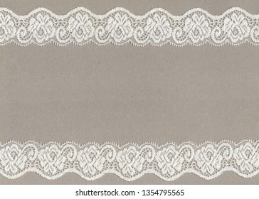 White Lace On Craft Paper Border Stock Photo 1354795565 | Shutterstock