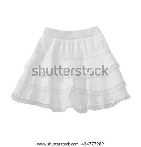 White lace skirt on white background with working path