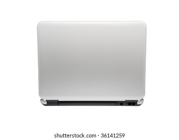 White Laptop. Back View