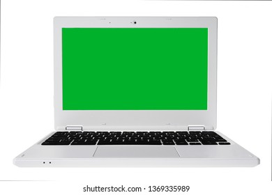 White Laptop With Chroma Key Wallpaper