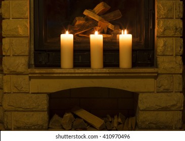 Candle Holder For Fireplace Images Stock Photos Vectors