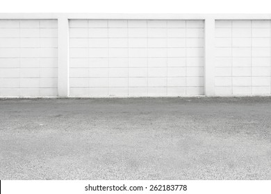 White Large Concrete Block Wall Background