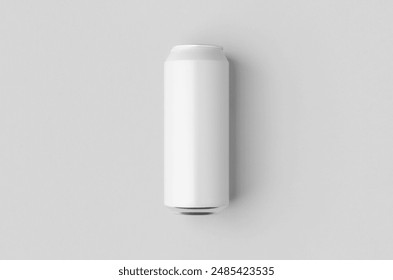 White large tall beer or soda aluminum can mockup.