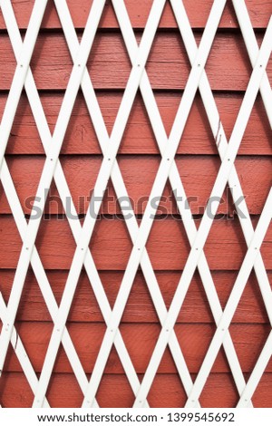 Image, Stock Photo Red wall with lattice window