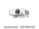 White LCD Projector Video Presentation and Home Theatre Entertainment isolated on white