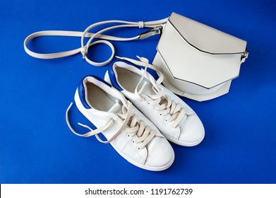 white shoes and bag