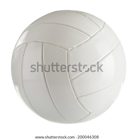 White leather volleyball isolated on a white background