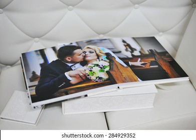 White Leather Wedding Photo Book Album