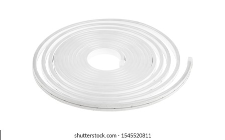 White LED Neon Light Strip Isolated On White Background