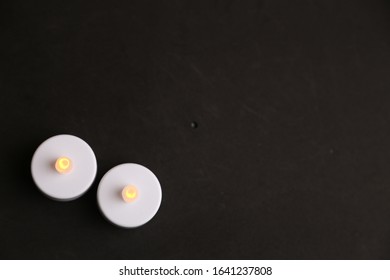 white led and plastic candles