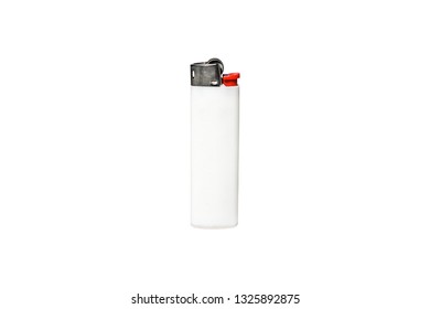 White Lighter Isolated On White Background