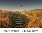 White Lighthouse, Hirtshals Fyr, Hirtshals, Nordjylland (North Jutland) in Denmark

