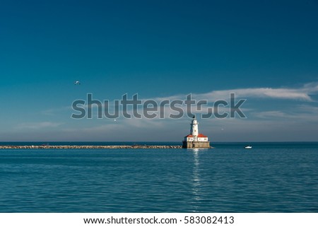 Similar – Foto Bild Leuchtturm auf der Düne