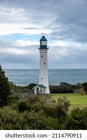 White Lighthouse In Queenscliff, Victoria Australia