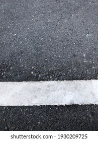 White Line On The Asphalt Road