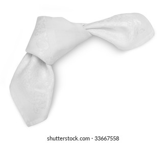 White Linen Napkin Against A White Background.