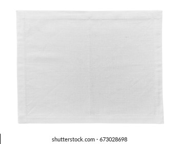 White Linen Napkin Isolated On White Background