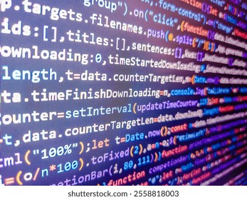 White lines of code over purple background. Binary code. Software developer programming code. Software development by programmer. Blue software developer. Data security concept. Happy birthday. - Powered by Shutterstock - Get 15% off with code: PIKWIZARD15