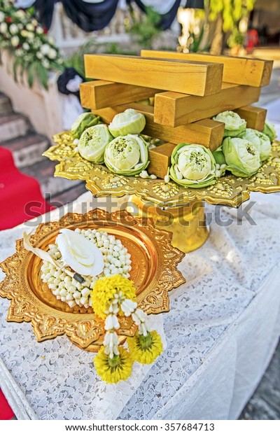 White Lotus Thai Garland Hand Craft Royalty Free Stock Image