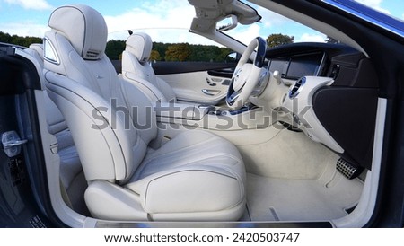 White luxury car interior of mercedes