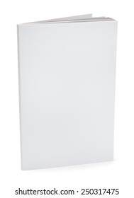 White Magazine with Copy Space Upright Isolated on White Background.
